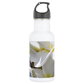 Plumeria Tropical Flowers Water Bottle