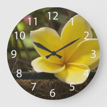 Plumeria Wall Clock by LivingLife at Zazzle
