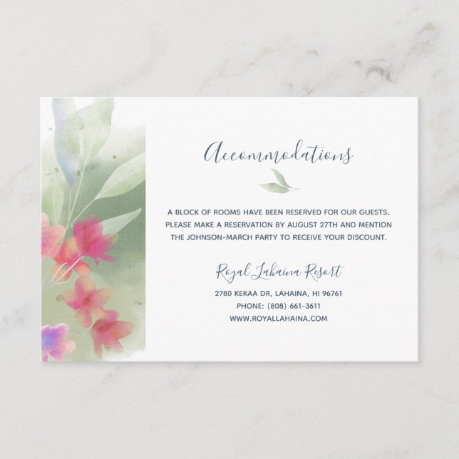 Plumeria Water Color Enclosure Card (Front)
