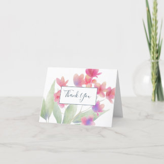 Plumeria Water Color Thank You Card