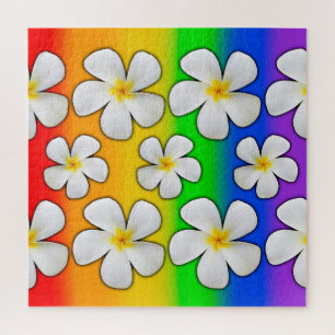 Plumeria with Rainbow Colors, Jigsaw Puzzle