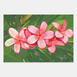 plumeria wrapping paper sheets