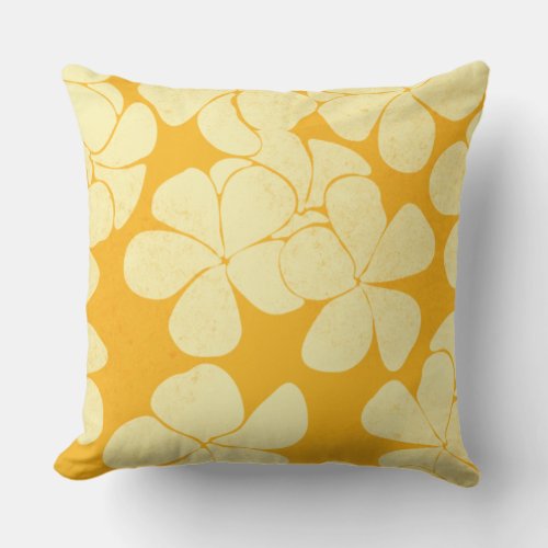 Plumeria yellow on yellow throw pillow