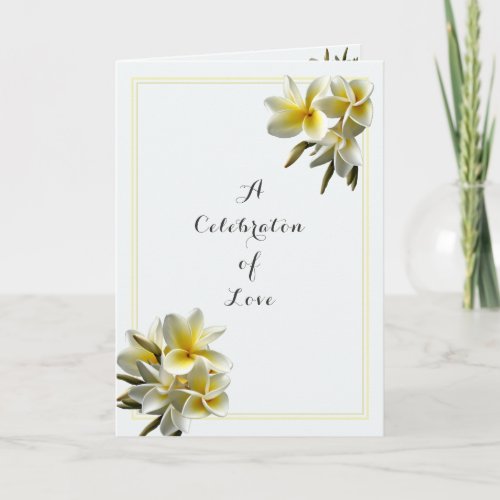 Plumeria Yellow Wedding Celebration of Love Folded Invitation