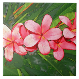Plumerias Ceramic Tile