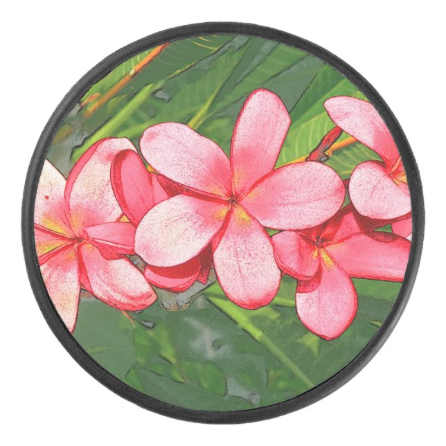 Plumerias Hockey Puck (Front)