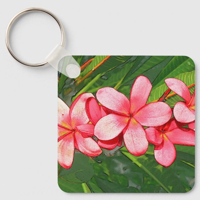 Plumerias Keychain (Front)