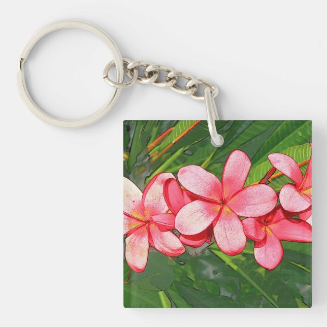 Plumerias Keychain (Front)