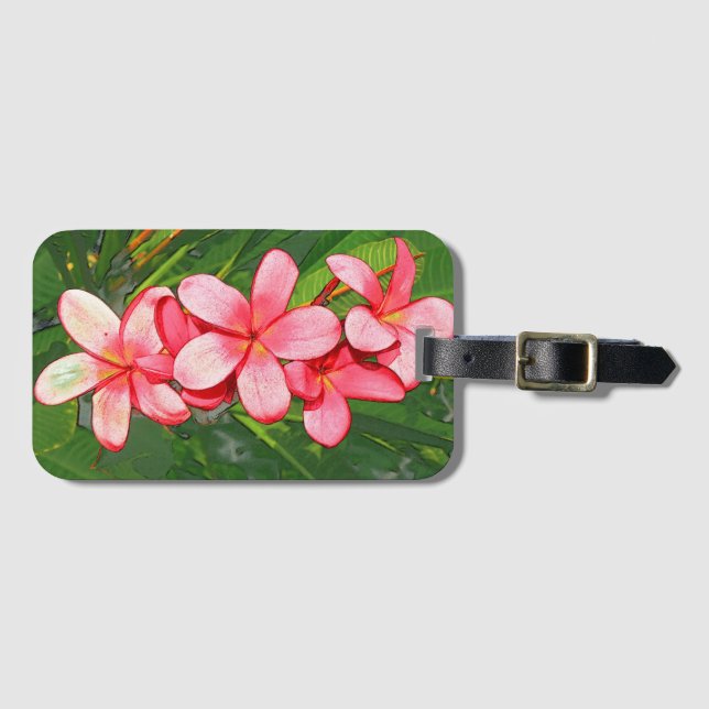 Plumerias Luggage Tag (Front Horizontal)