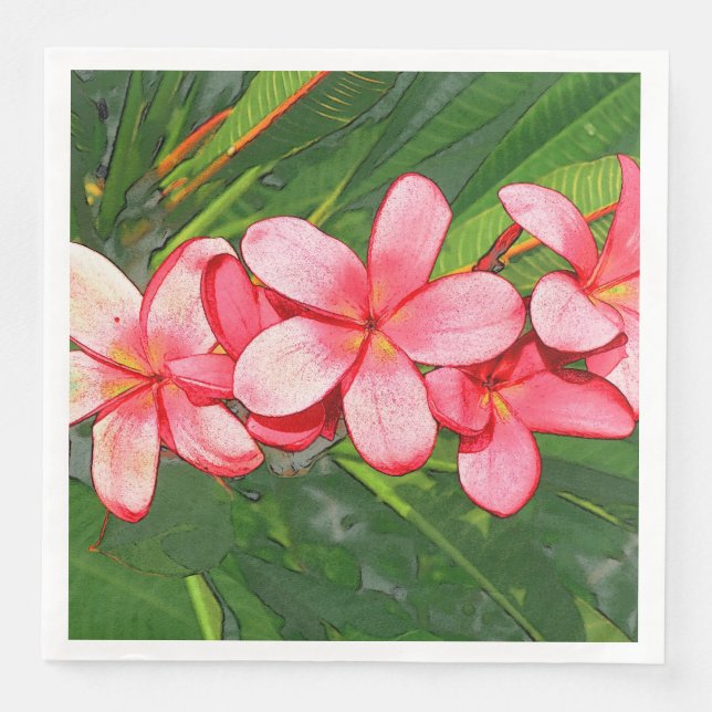 Plumerias Paper Dinner Napkins (Front)
