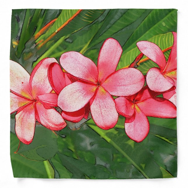 Plumerias pink   bandana (Front)
