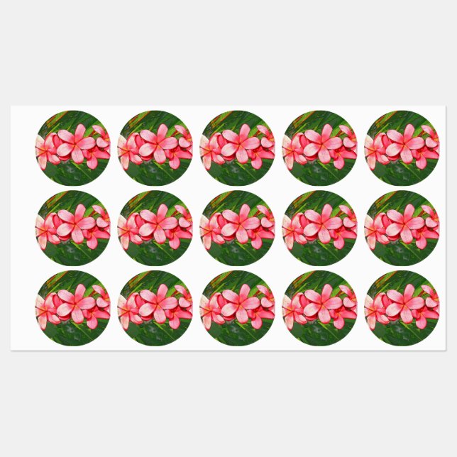 Plumerias pink   kids' labels (Sheet)