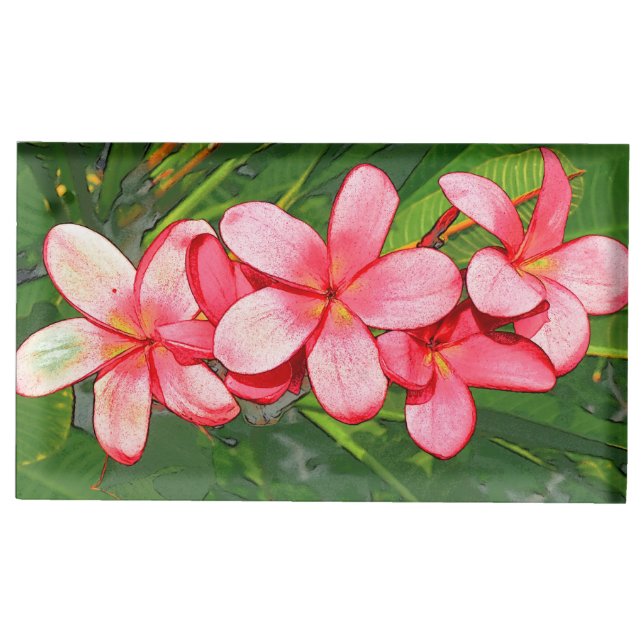Plumerias Place Card Holder (Front)