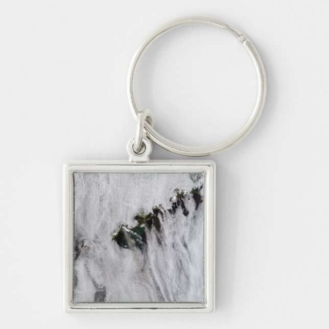 Plumes from Okmok Volcano, Aleutian Islands Keychain (Front)