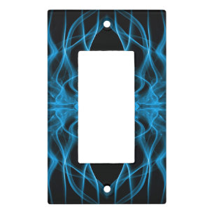 Plumes of Blue Smoke on black Light Switch Cover
