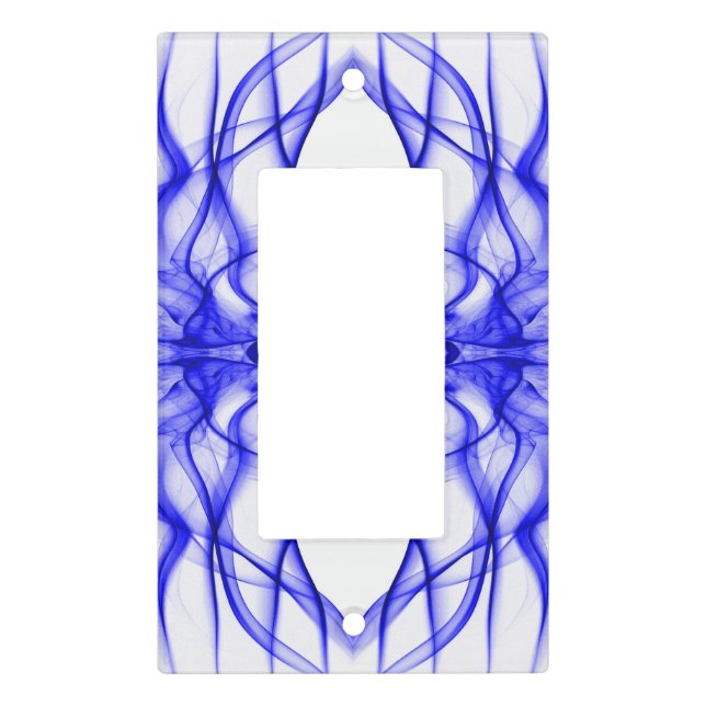 Plumes of Blue Smoke on white Light Switch Cover (Front)