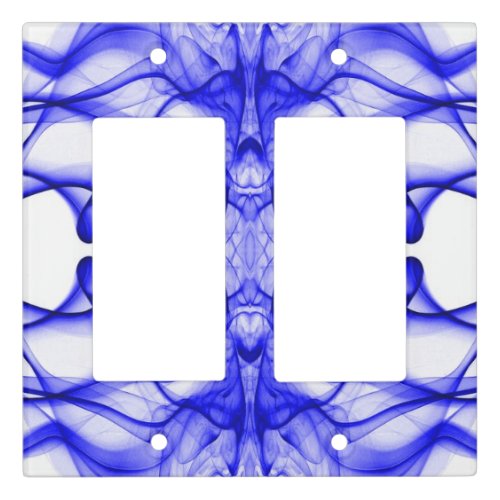 Plumes of Blue Smoke on white Light Switch Cover
