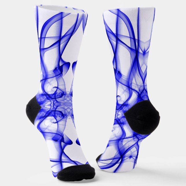 Plumes of Blue Smoke on white Socks (Angled)
