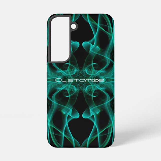 Plumes of Green Smoke Custom on Black Samsung Galaxy Case (Back)