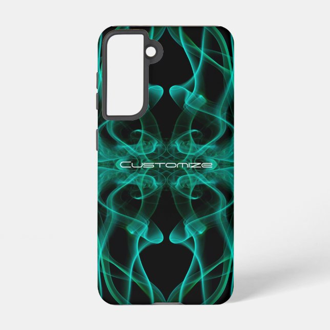 Plumes of Green Smoke Custom on Black Samsung Galaxy Case (Back)