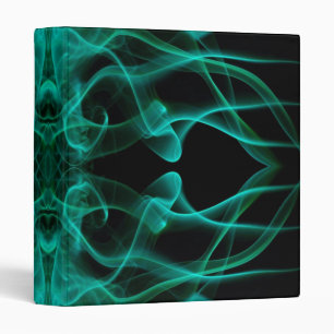 Plumes of Green Smoke on Black 3 Ring Binder