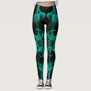 Plumes of Green Smoke on Black Leggings