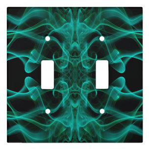 Plumes of Green Smoke on Black Light Switch Cover