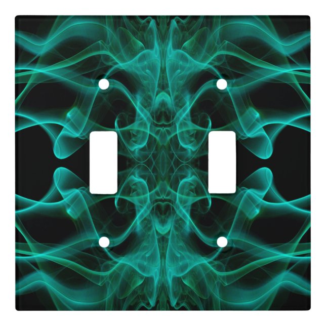 Plumes of Green Smoke on Black Light Switch Cover (Front)