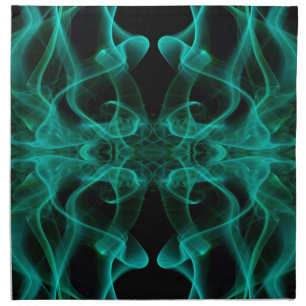 Plumes of Green Smoke on Black Napkin