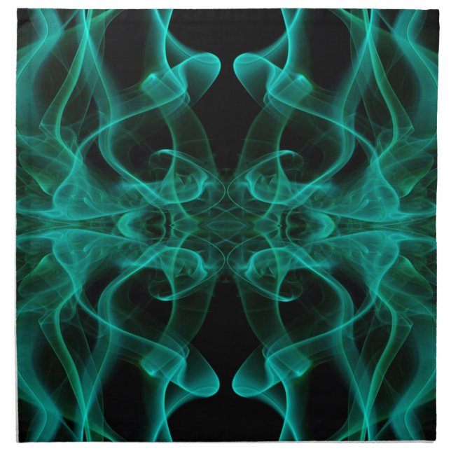 Plumes of Green Smoke on Black Napkin (Front)
