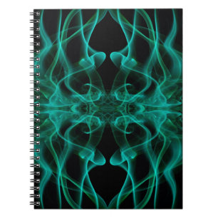 Plumes of Green Smoke on Black Notebook