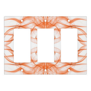 Plumes of Orange Smoke on white Light Switch Cover