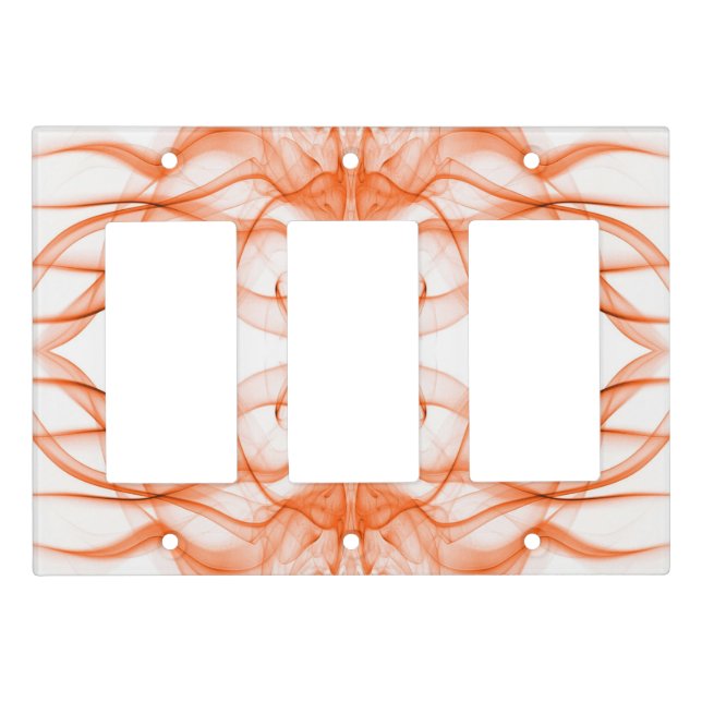 Plumes of Orange Smoke on white Light Switch Cover (Front)