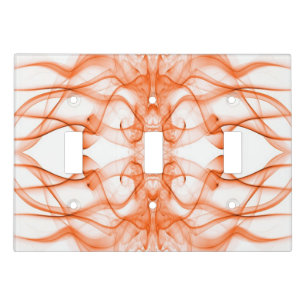 Plumes of Orange Smoke on white Light Switch Cover