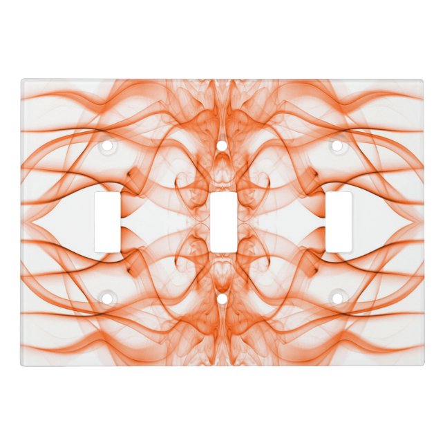 Plumes of Orange Smoke on white Light Switch Cover (Front)