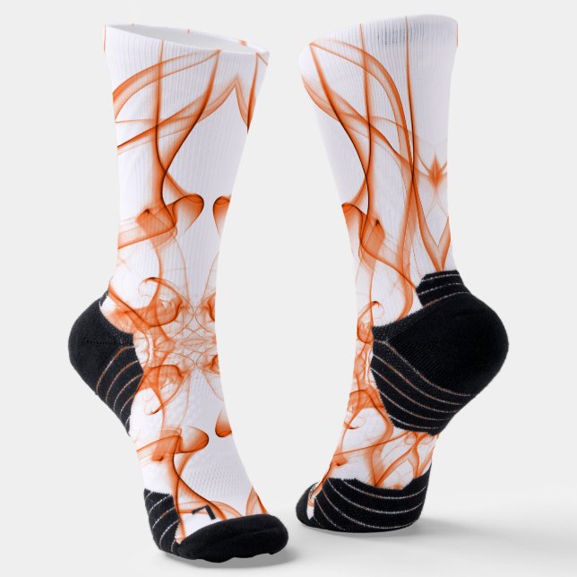 Plumes of Orange Smoke on white Socks (Angled)