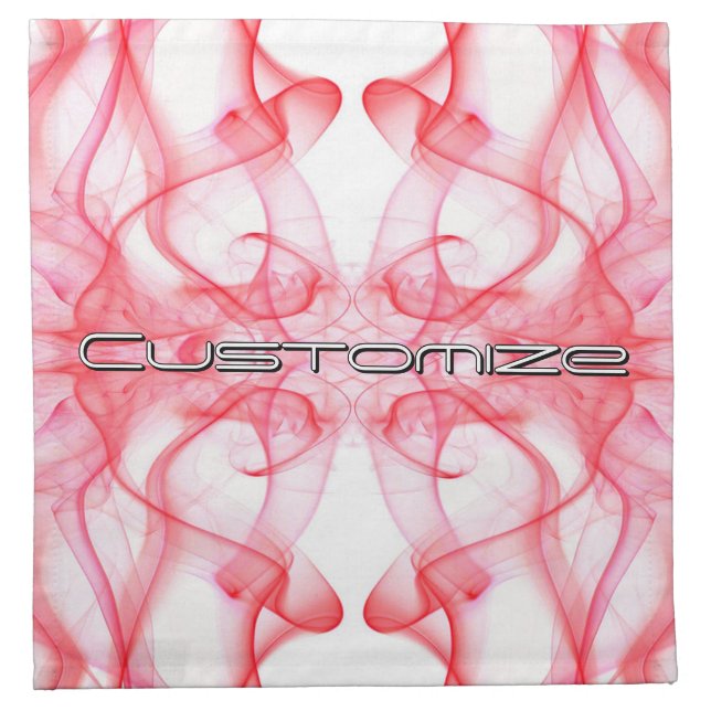 Plumes of Red Smoke Custom on White Cloth Napkin (Front)