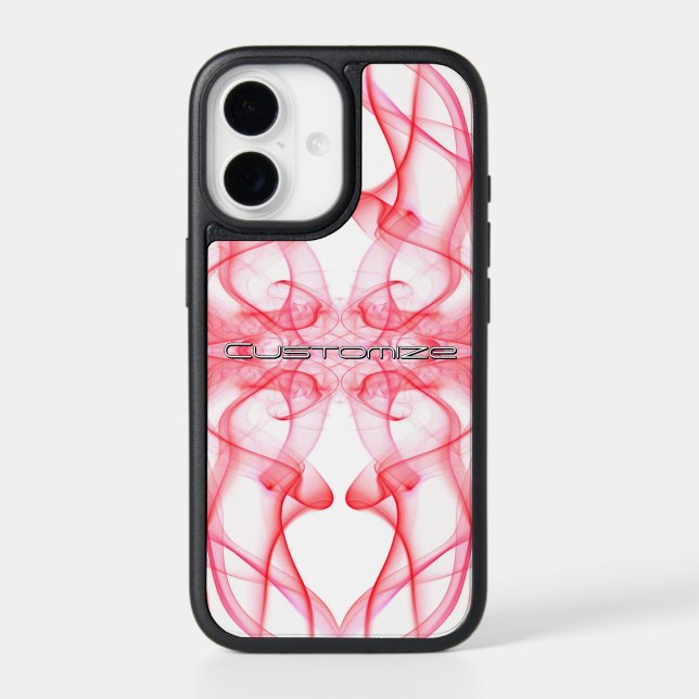Plumes of Red Smoke Custom on White Otterbox iPhone Case (Back)