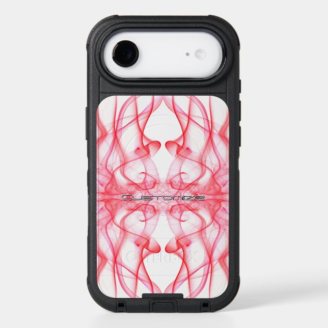Plumes of Red Smoke Custom on White Otterbox iPhone Case (Back)