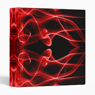 Plumes of Red Smoke on Black 3 Ring Binder