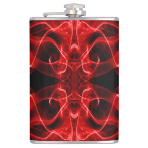 Plumes of Red Smoke on Black Flask