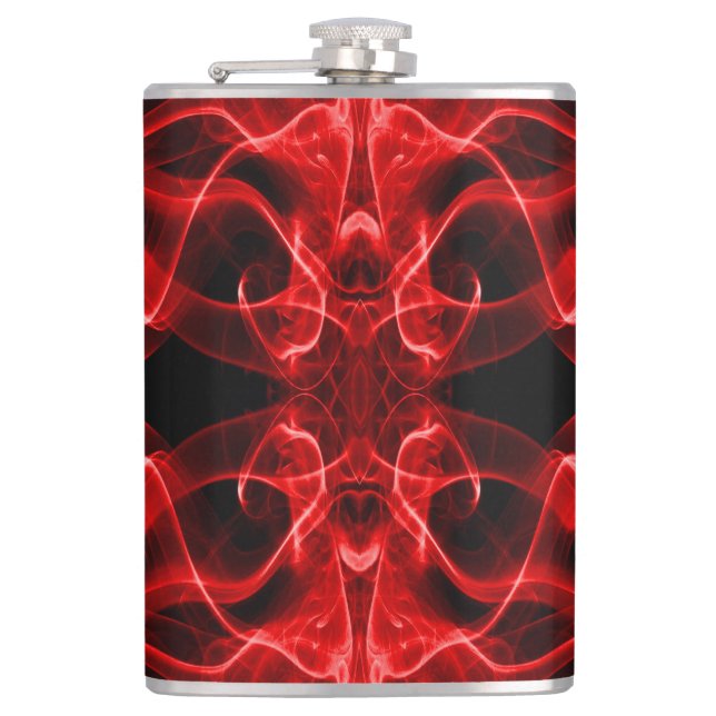 Plumes of Red Smoke on Black Flask (Front)