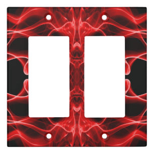Plumes of Red Smoke on Black Light Switch Cover