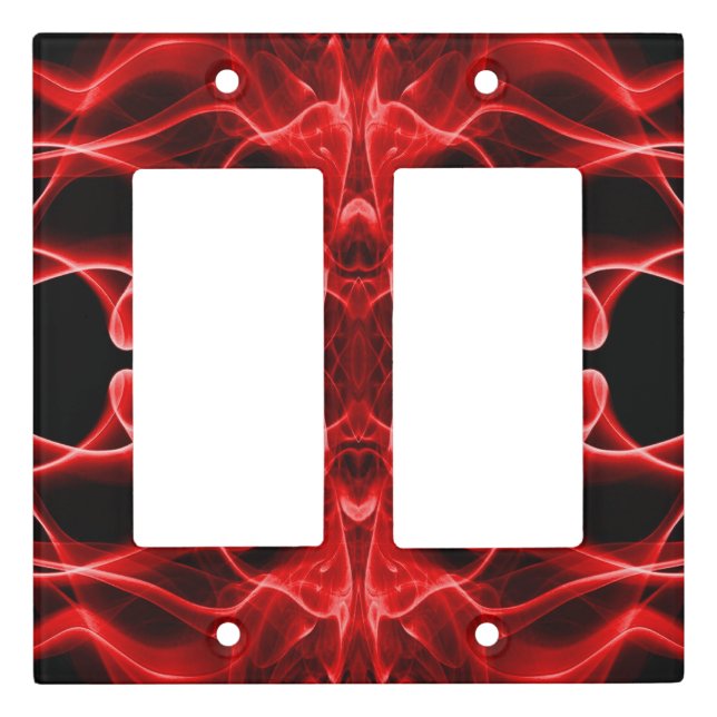Plumes of Red Smoke on Black Light Switch Cover (Front)