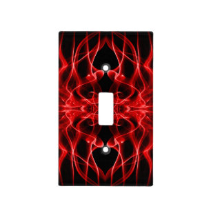 Plumes of Red Smoke on Black Light Switch Cover