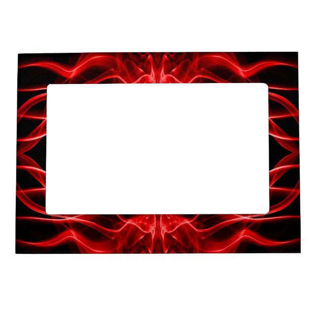 Plumes of Red Smoke on Black Magnetic Picture Frame (Front)