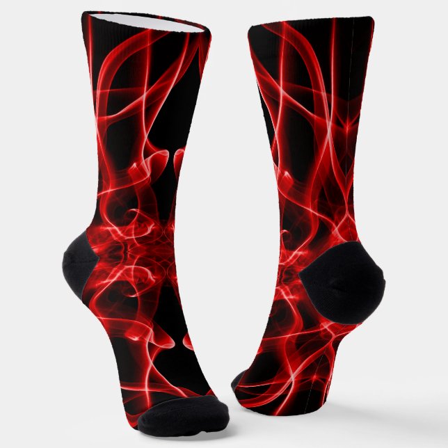 Plumes of Red Smoke on Black Socks (Angled)