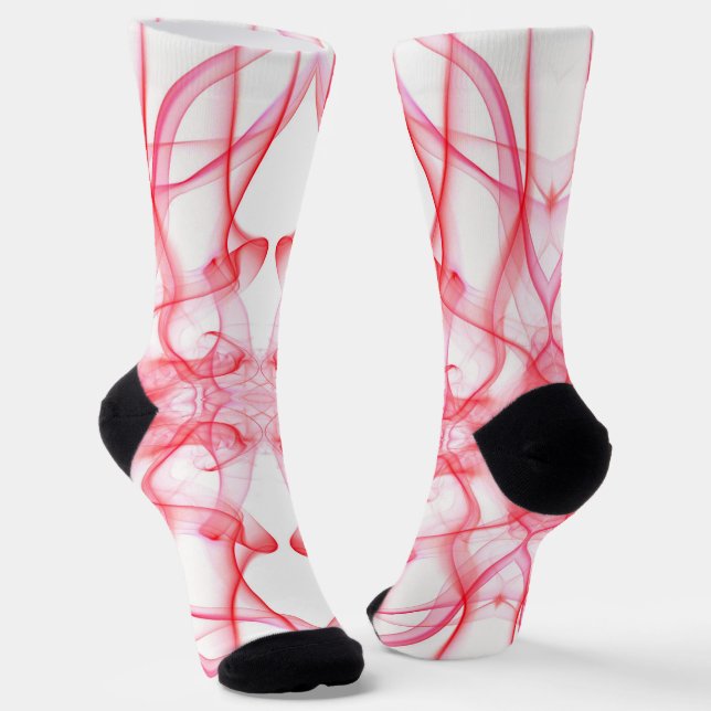 Plumes of Red Smoke on White Socks (Angled)