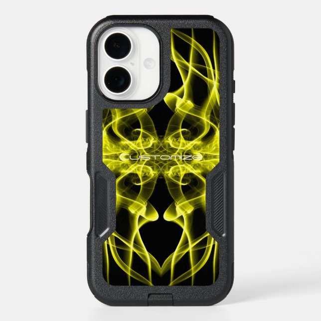Plumes of Yellow Smoke Custom on Black Otterbox iPhone Case (Back)