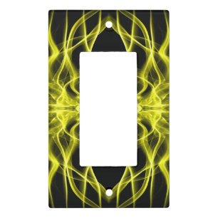 Plumes of Yellow Smoke on Black Light Switch Cover